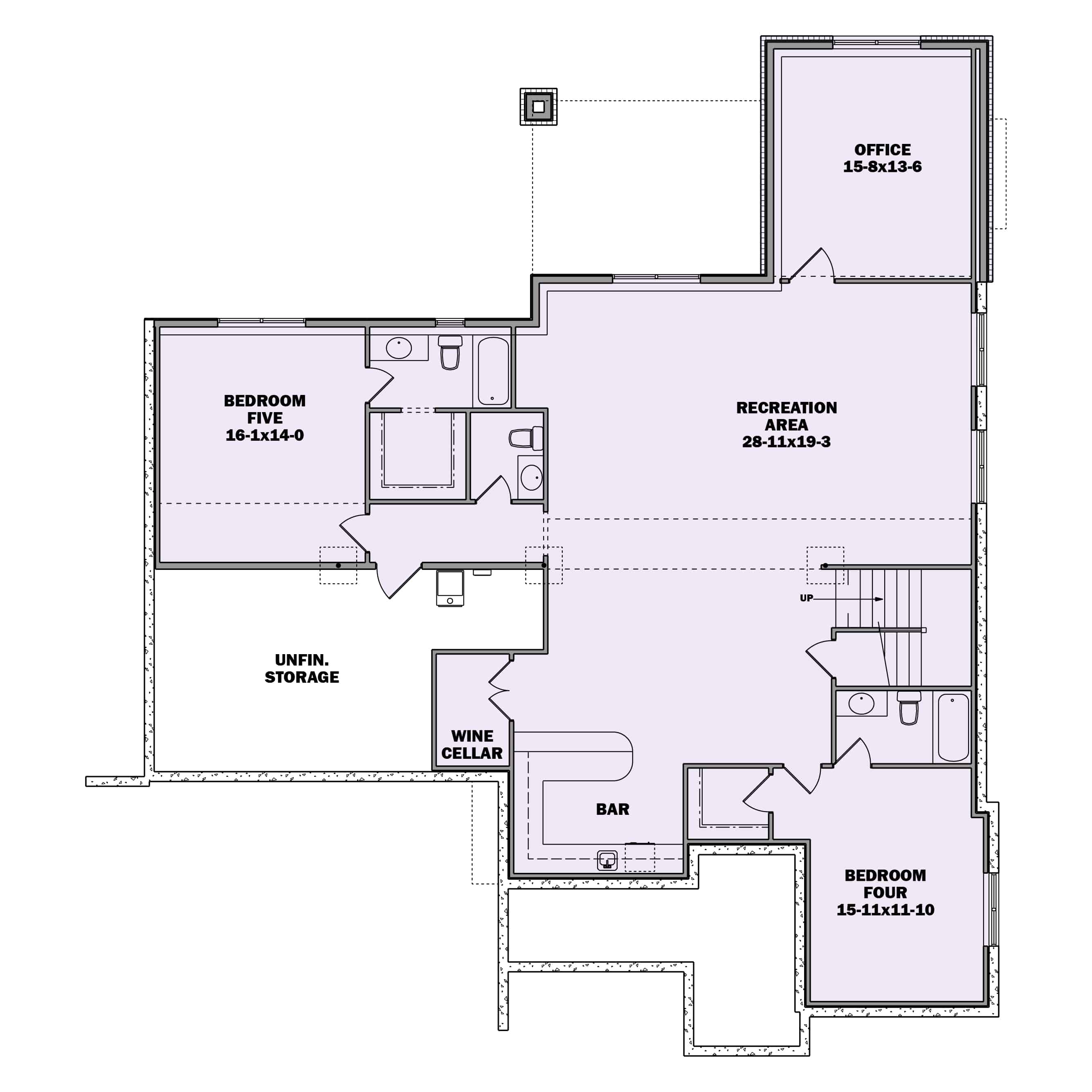 Basement of Contemporary Plan #161-1183