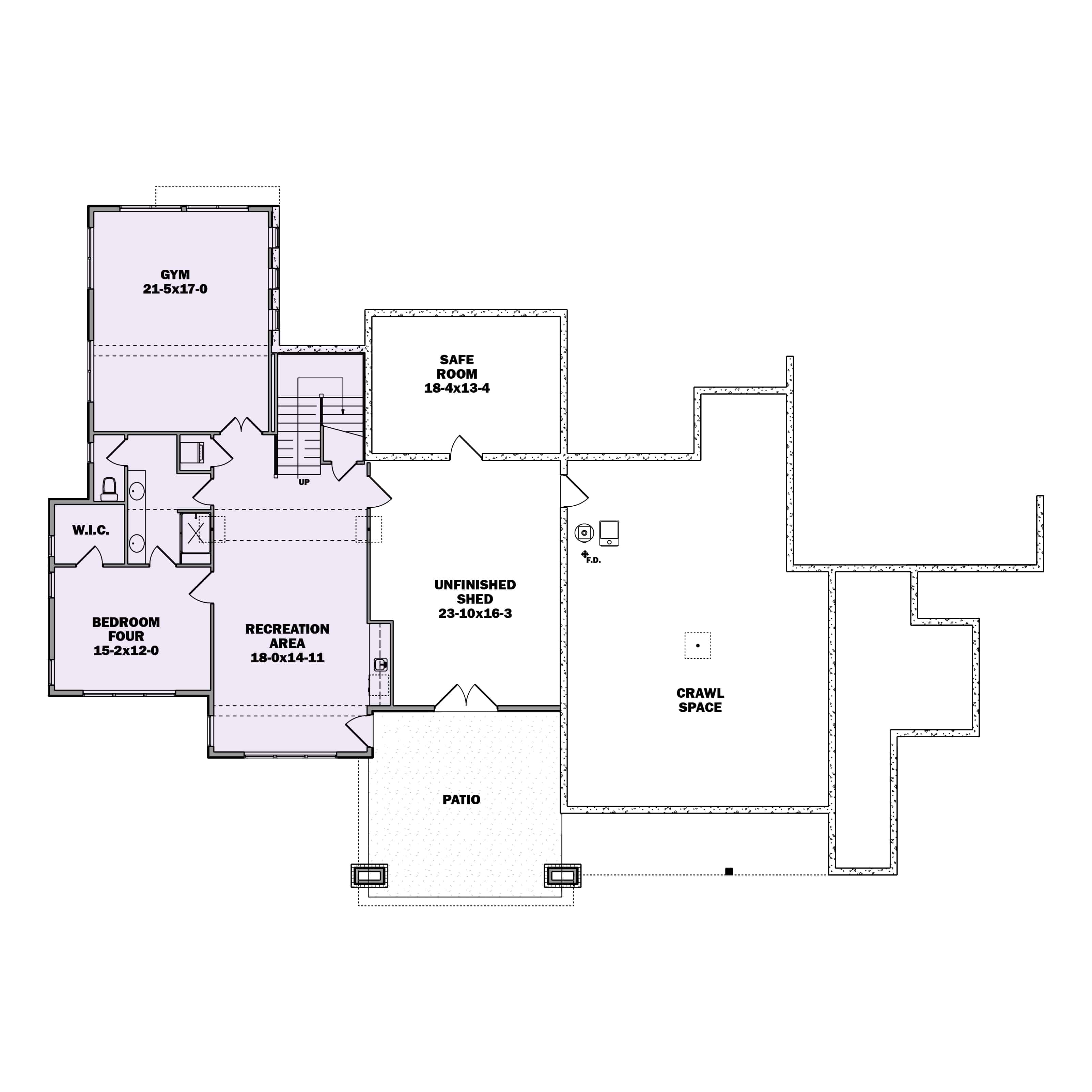 Basement of Contemporary Plan #161-1184