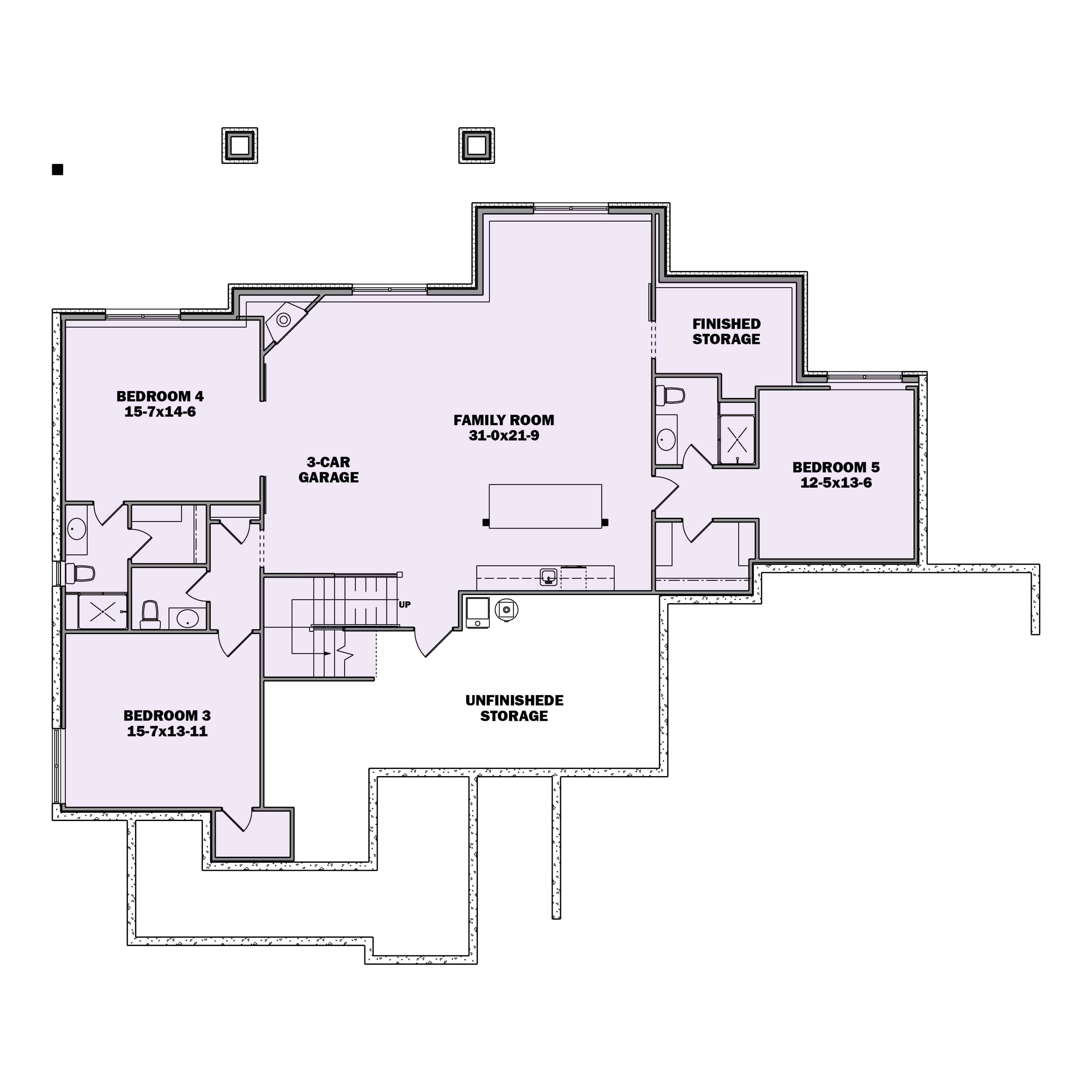 Basement of Contemporary Plan #161-1185