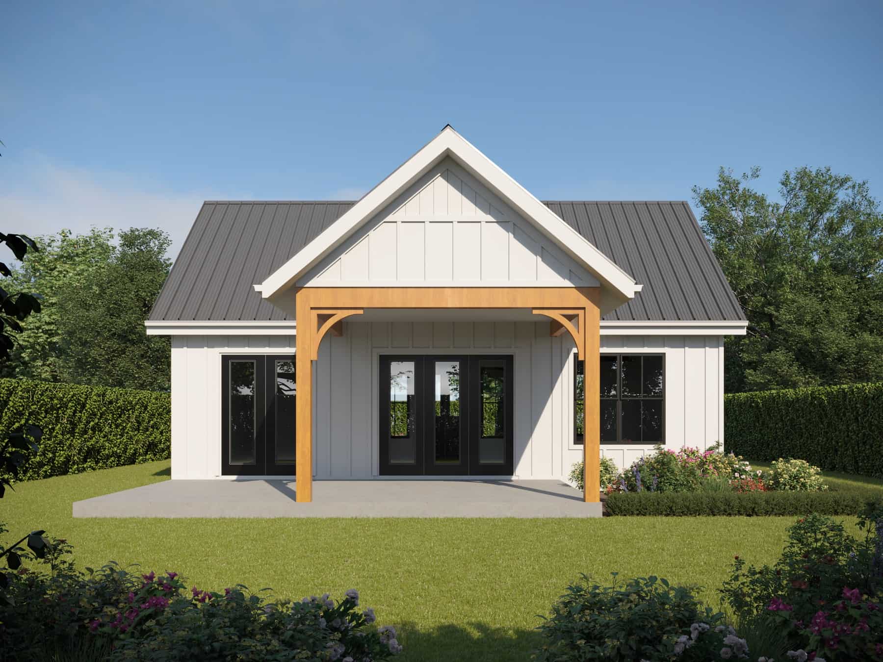 Rear View of this 1-Bedroom,744 Sq Ft Plan -161-1186