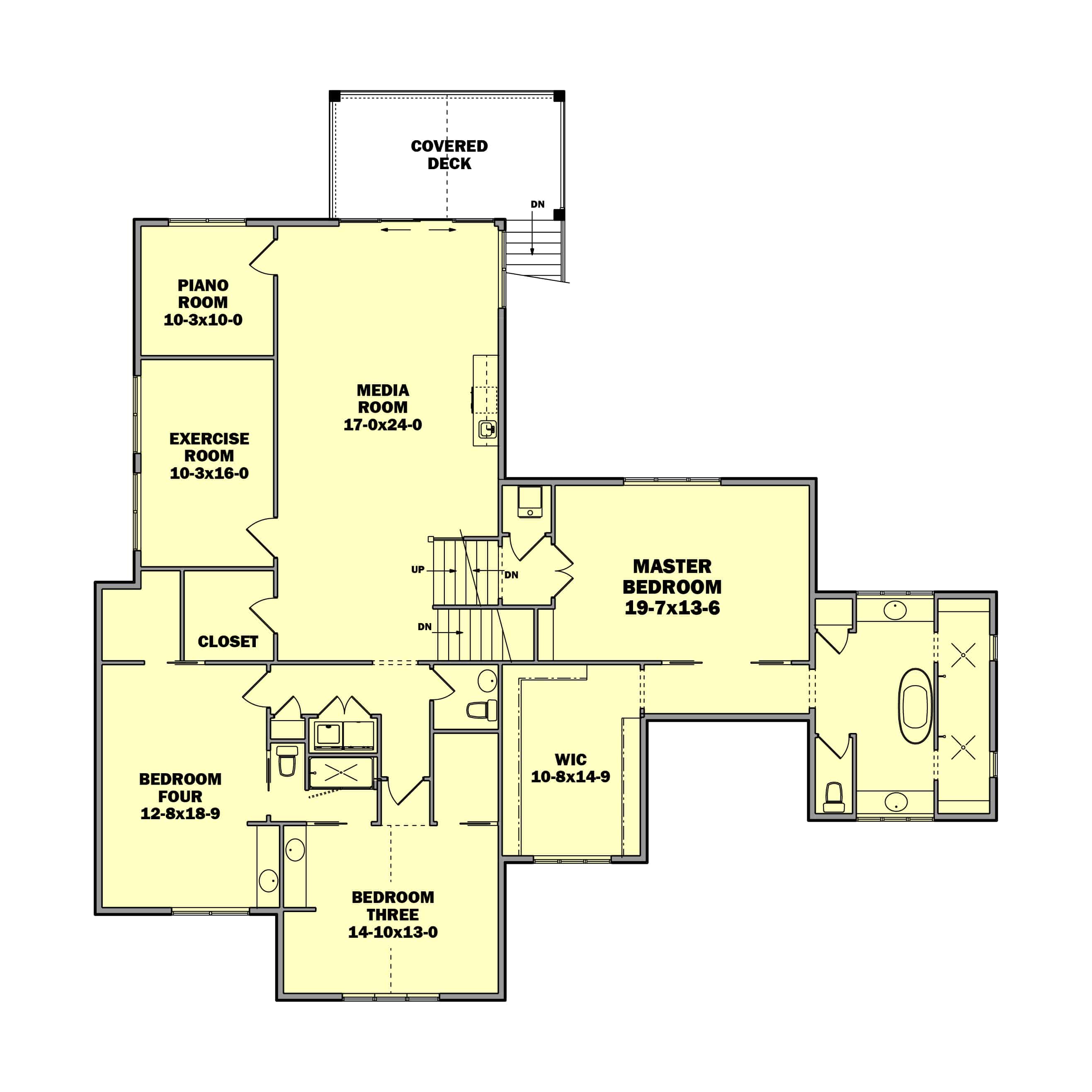 Upper Level of Luxury Plan #161-1188