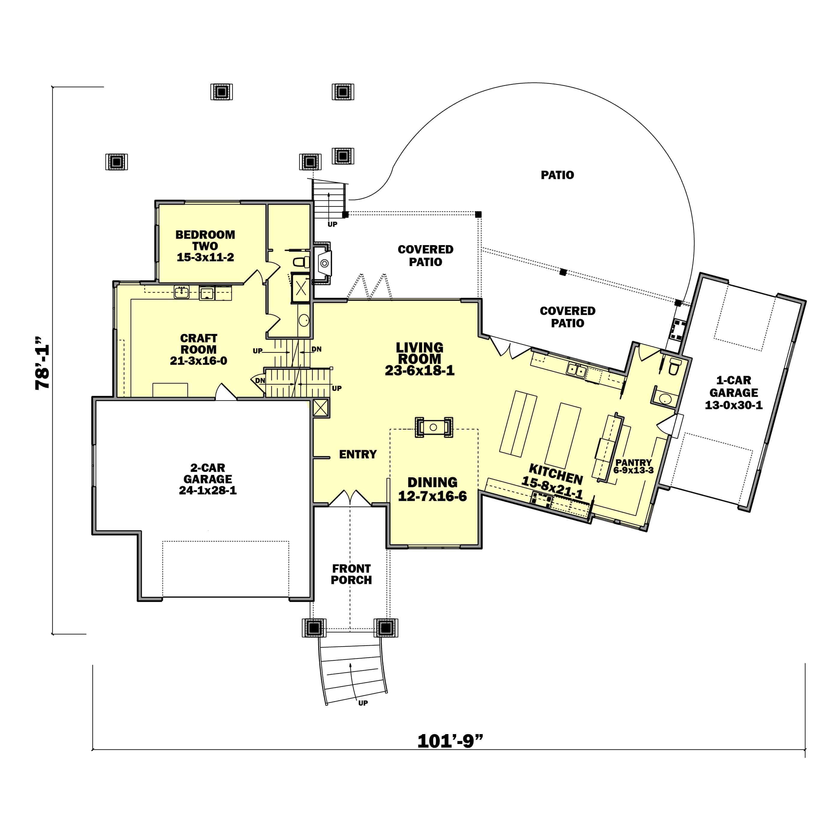 Main Level of Luxury Plan #161-1188