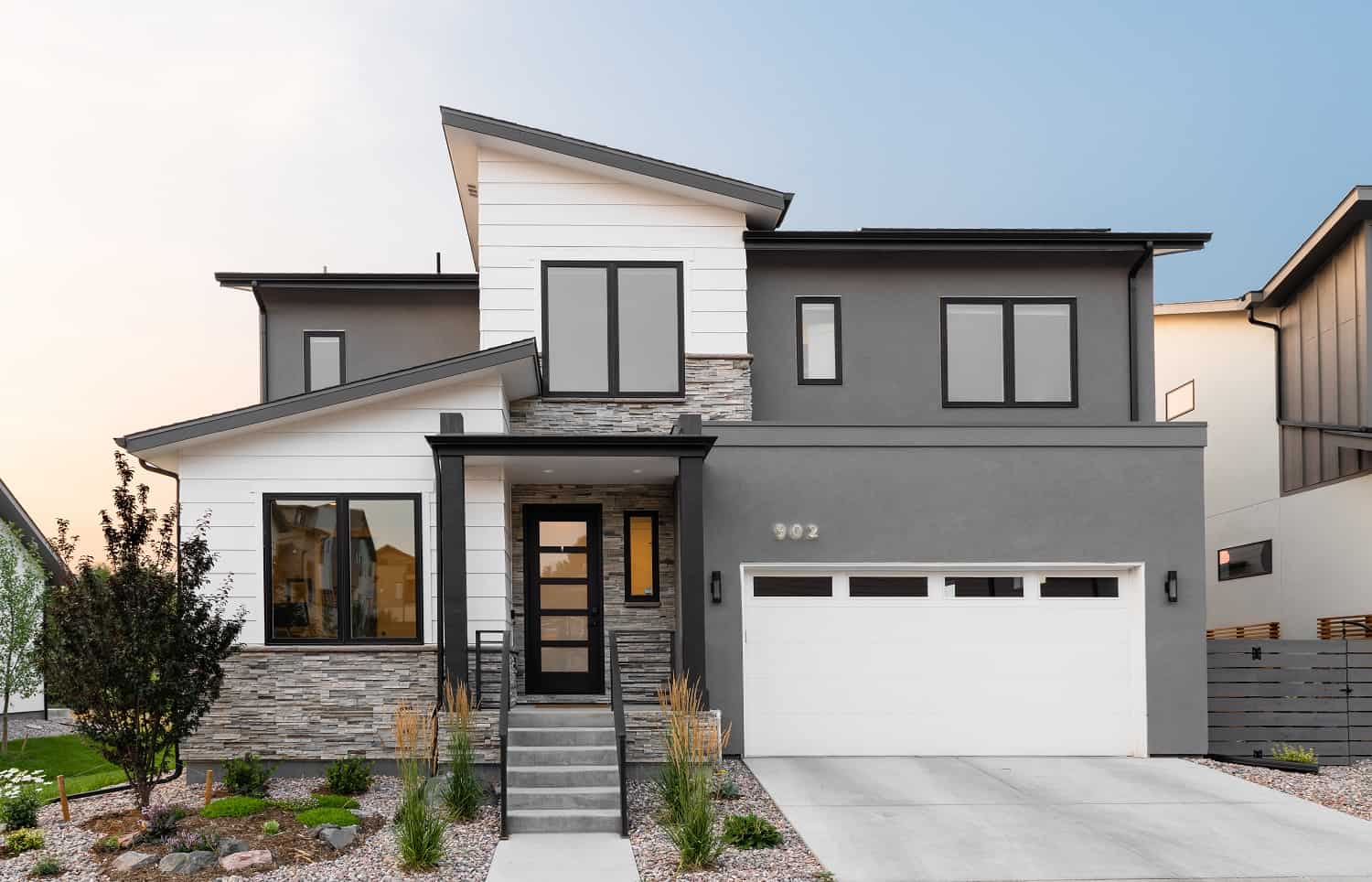 Front elevation of Contemporary home (ThePlanCollection: House Plan #161-1189)