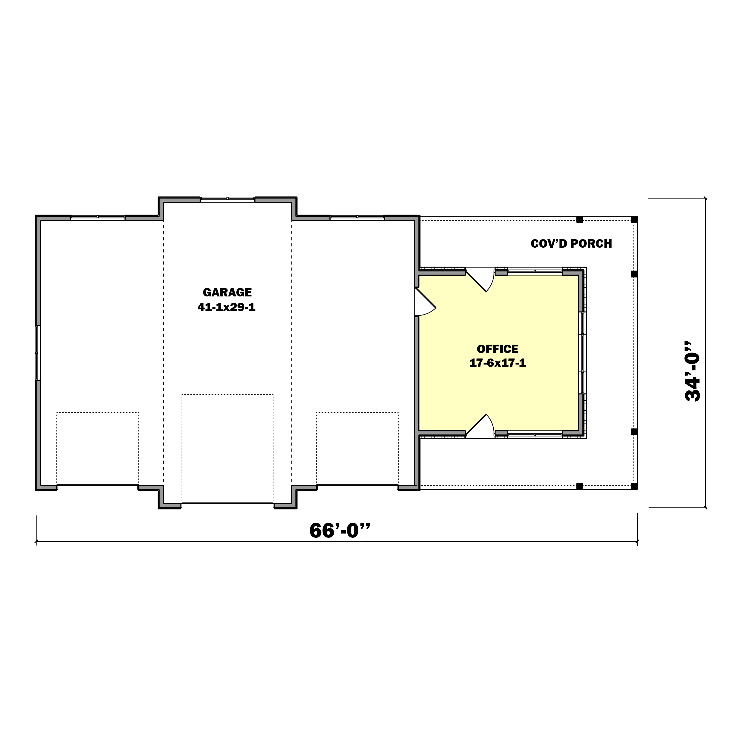 Main Level of Garage Plan #161-1191