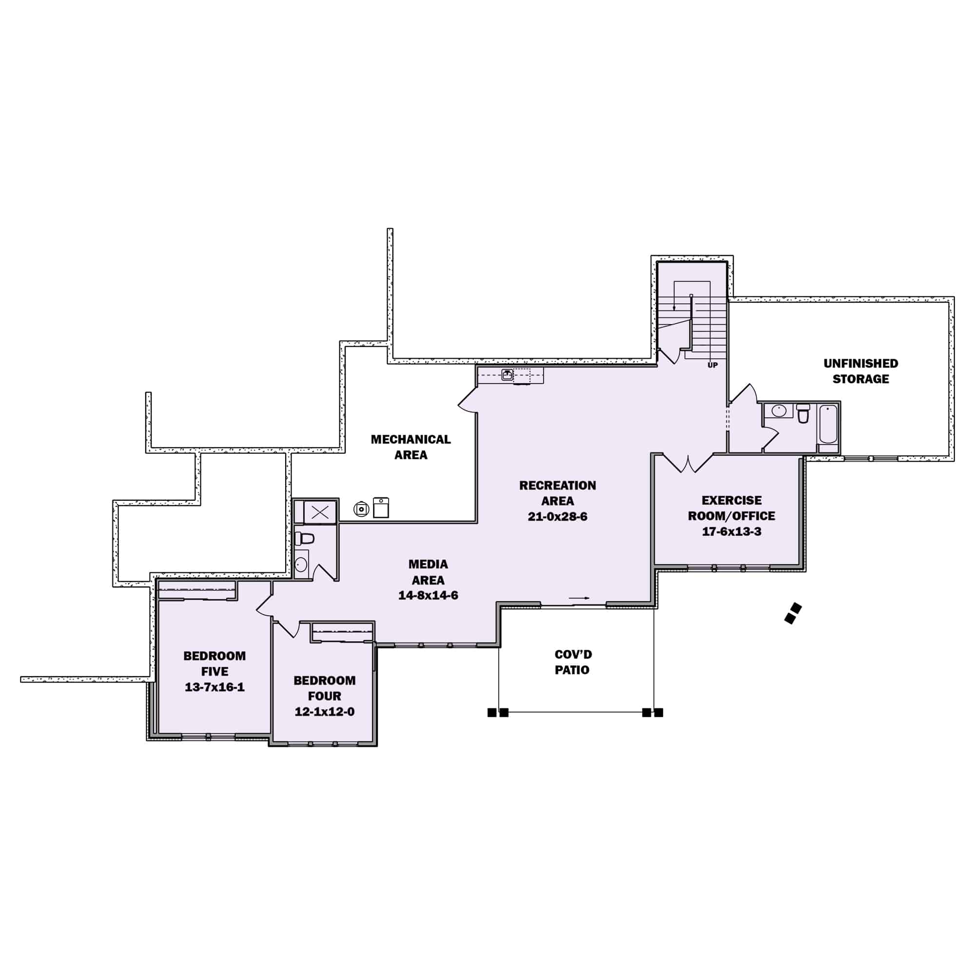 Basement of Contemporary Plan #161-1192
