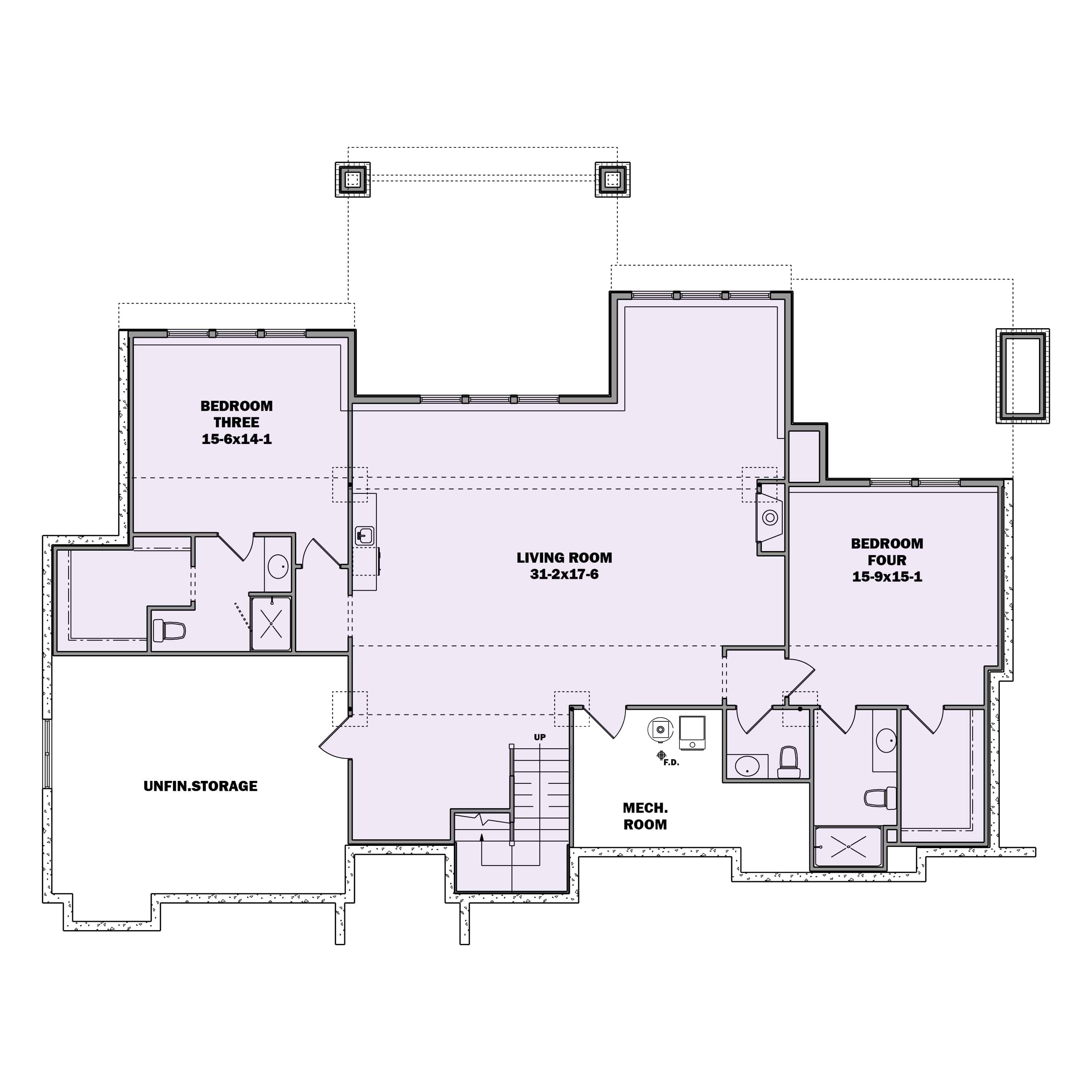 Basement of Contemporary Plan #161-1195