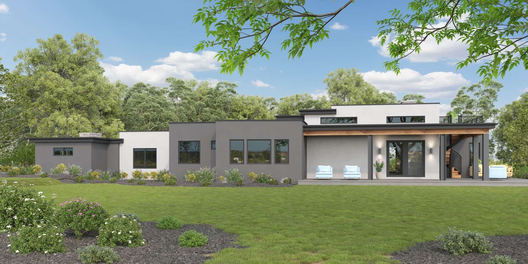 Rear View of this 2-Bedroom,2563 Sq Ft Plan -161-1196