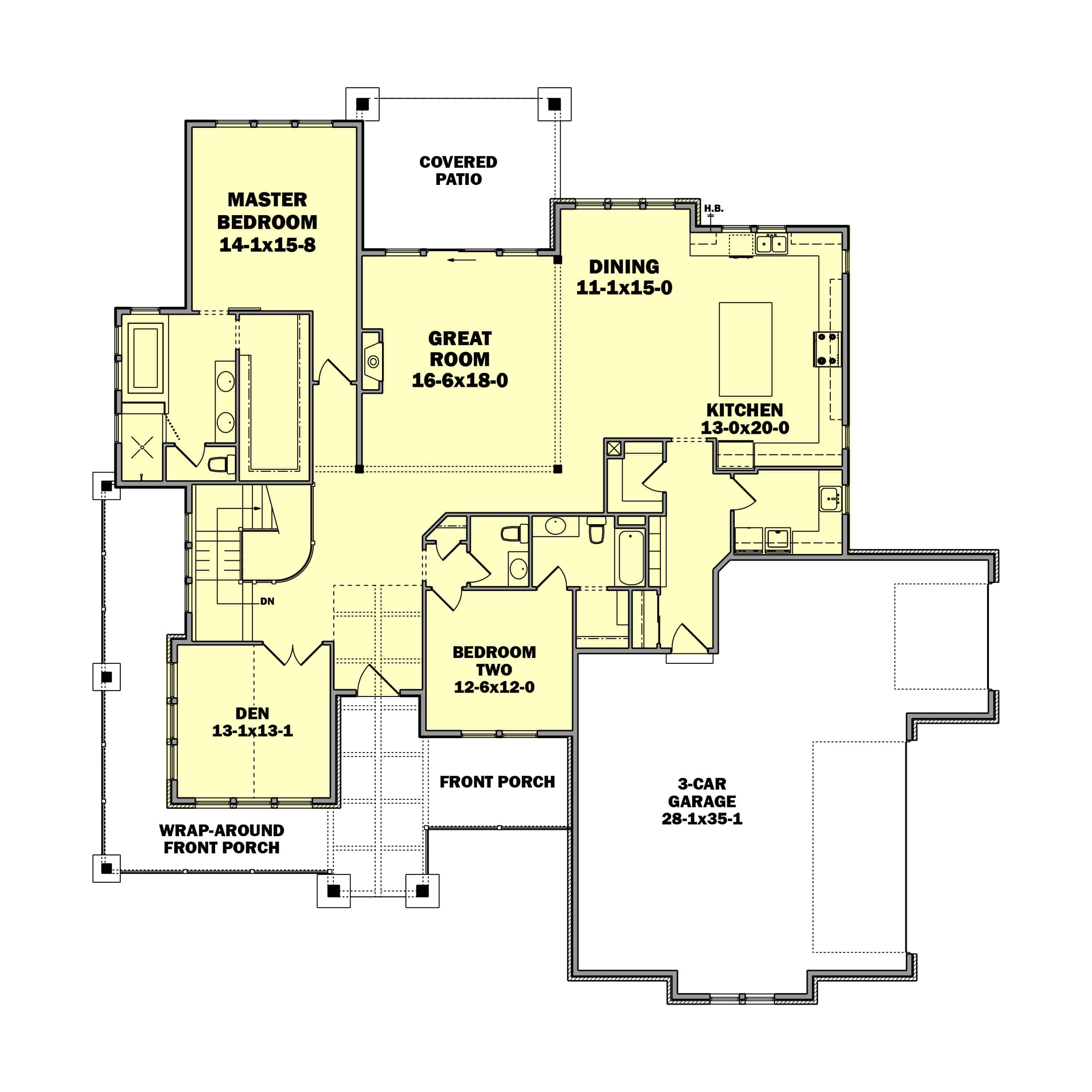 Main Level of Country Plan #161-1197