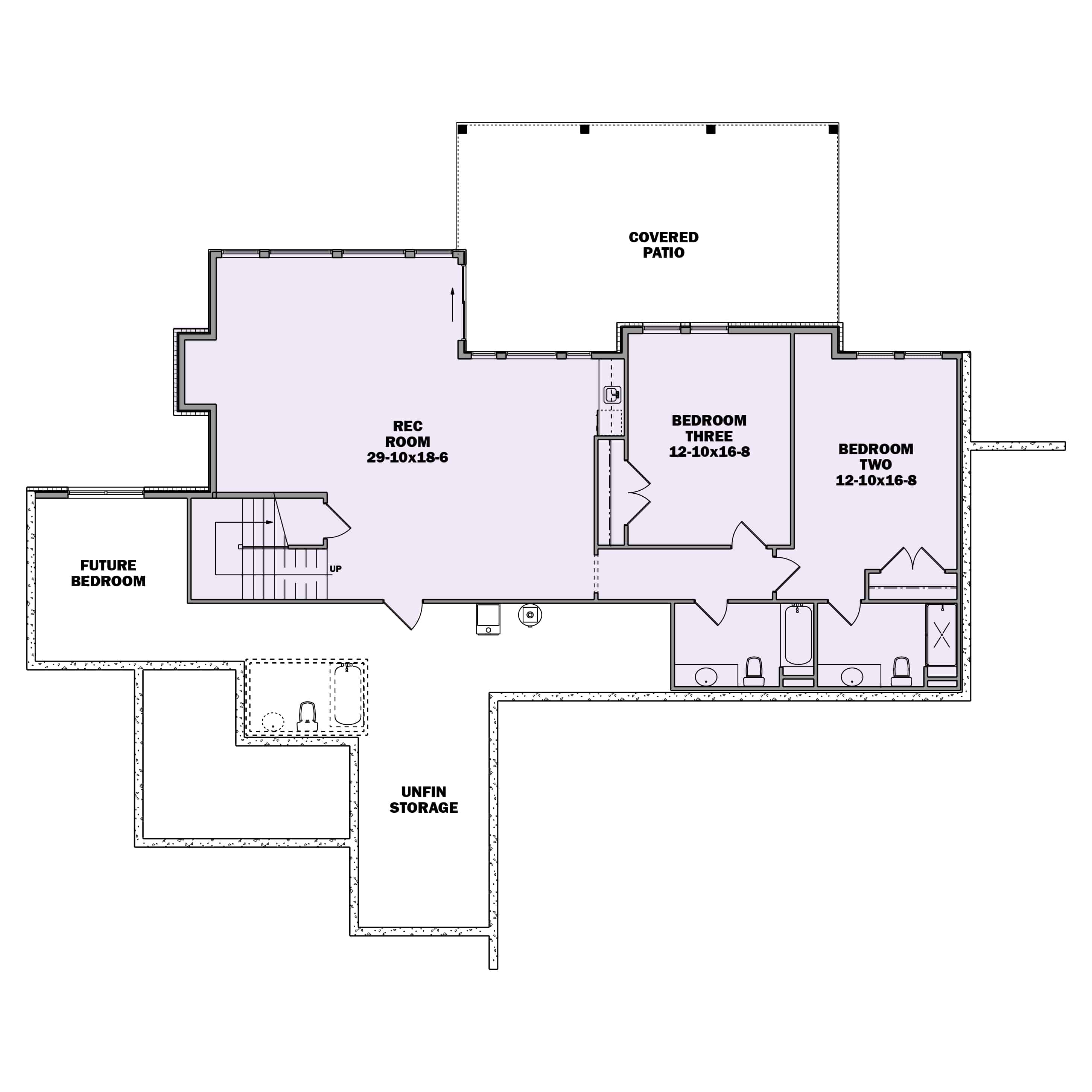 Basement of Traditional Plan #161-1199