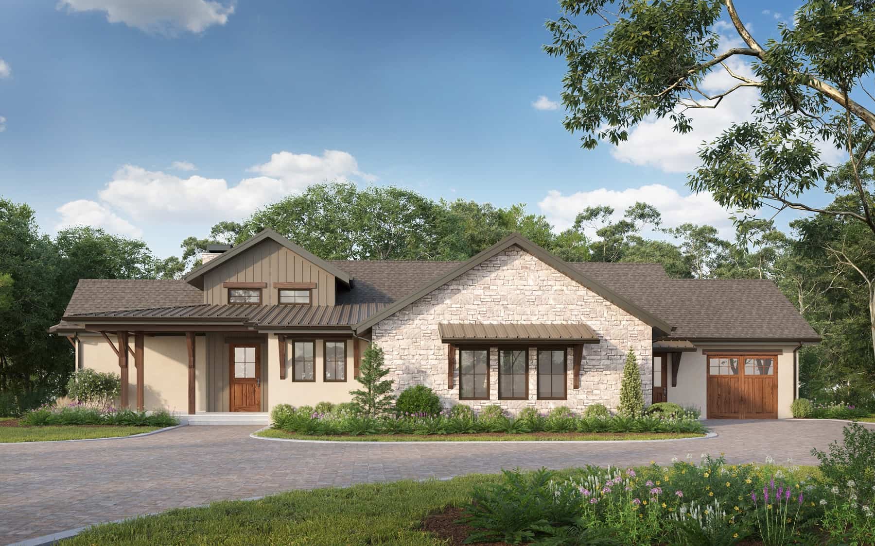 Front elevation of Traditional home (ThePlanCollection: House Plan #161-1199)