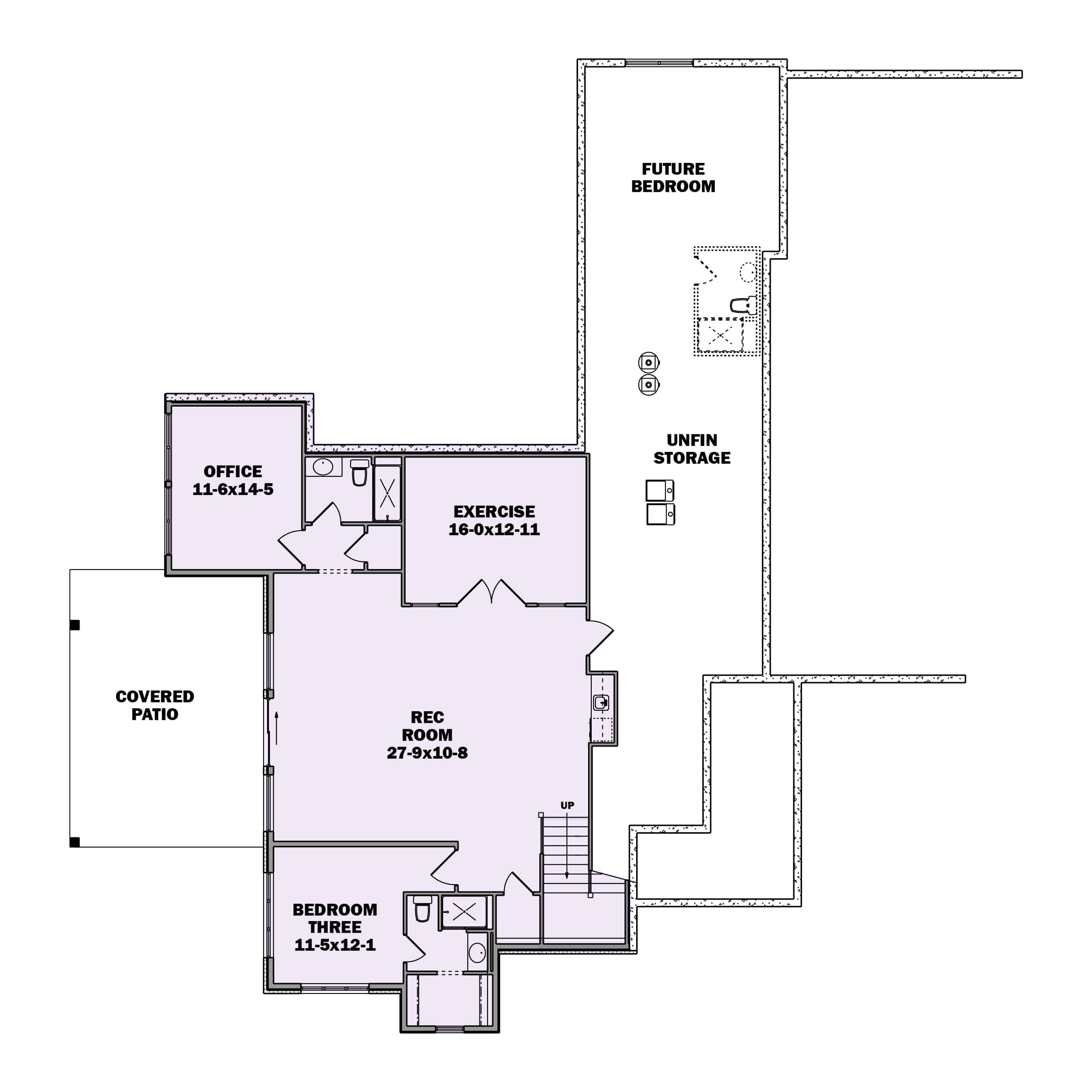 Basement of Modern Plan #161-1200
