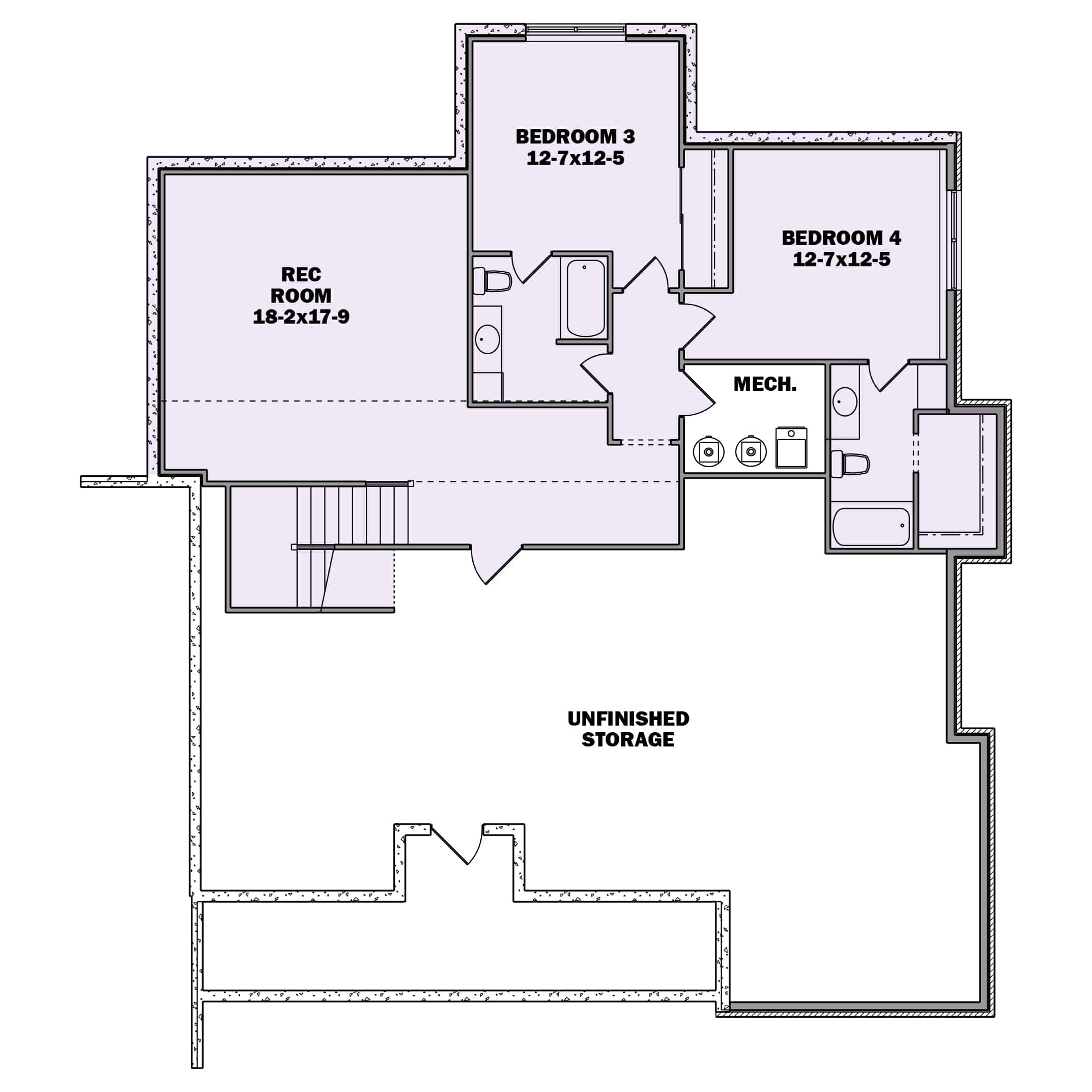 Basement of Contemporary Plan #161-1201