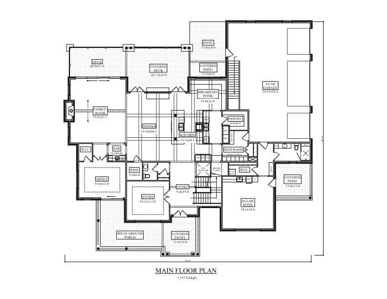 Main Level of Luxury Plan #161-1203