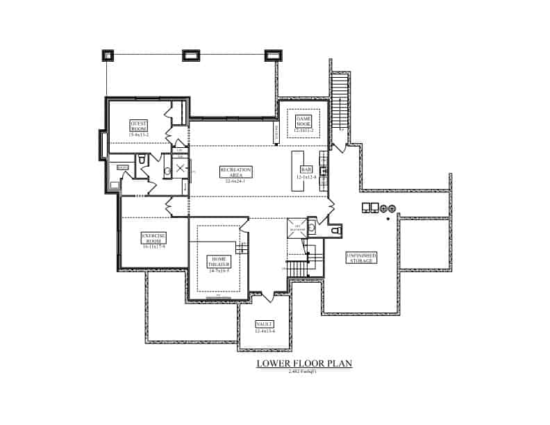 Basement of Luxury Plan #161-1203