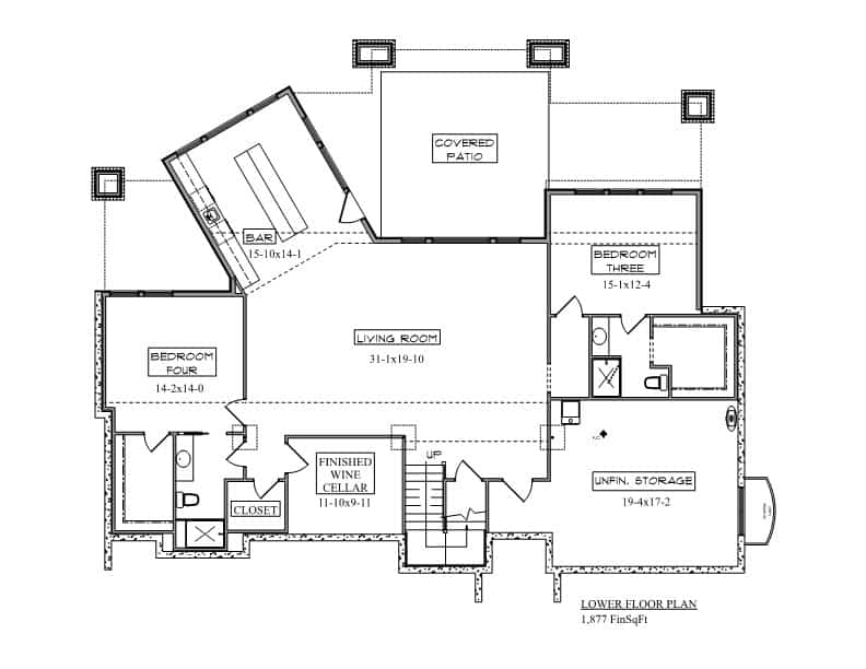 Basement of Ranch Plan #161-1204
