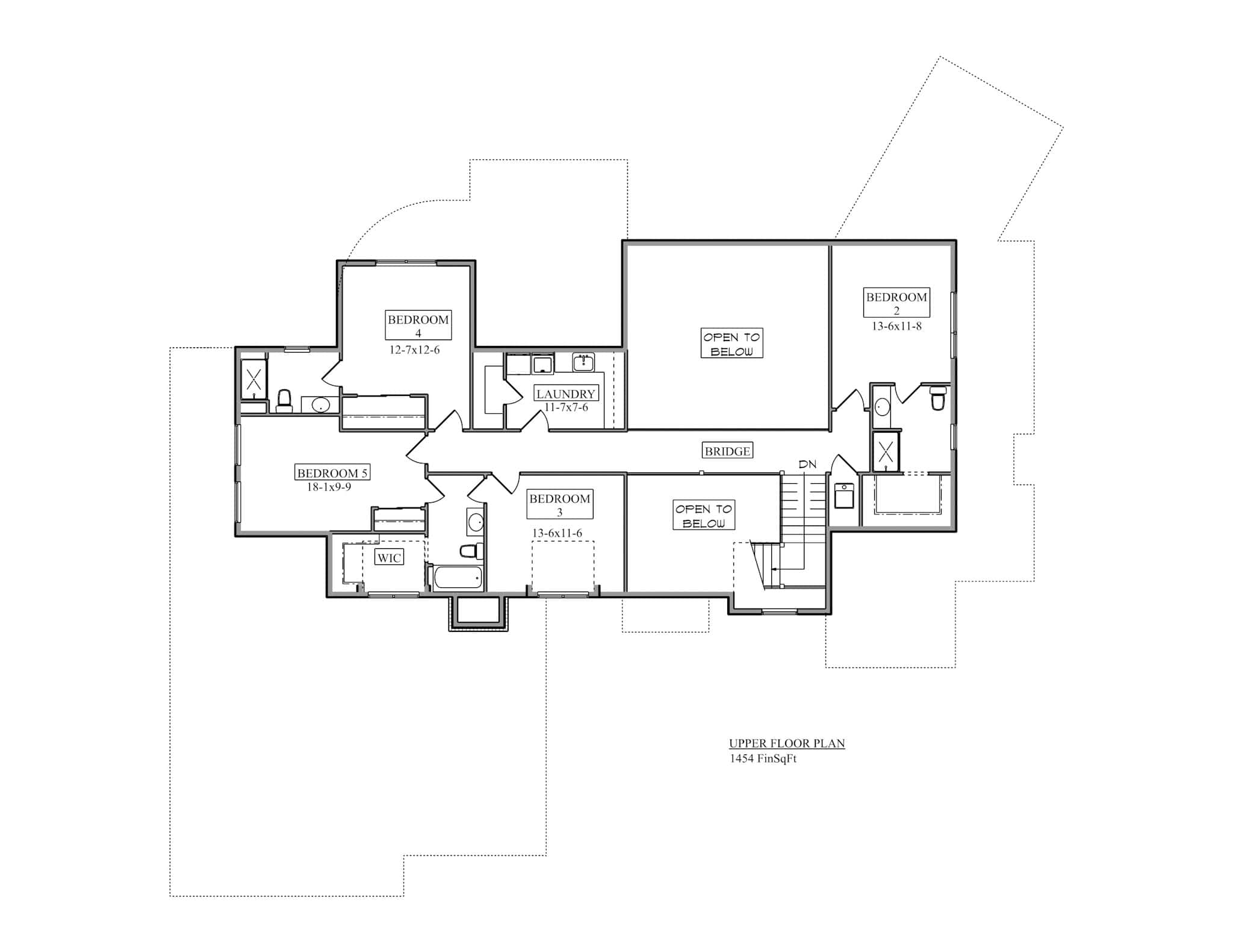 Upper Level of Contemporary Plan #161-1206
