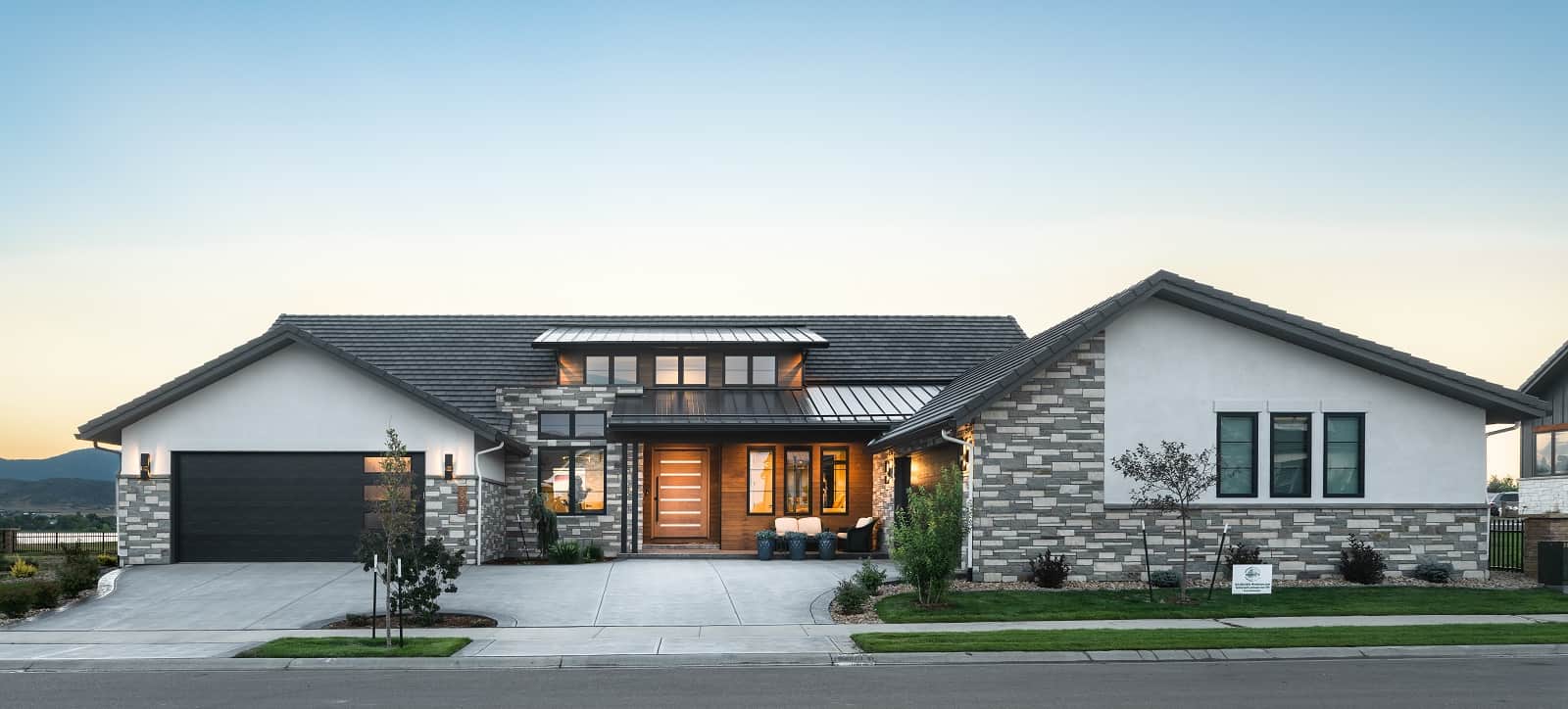 Front elevation of Contemporary home (ThePlanCollection: House Plan #161-1208)
