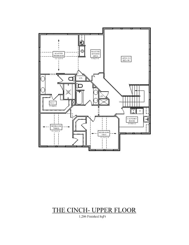 Upper Level of Craftsman Plan #161-1211