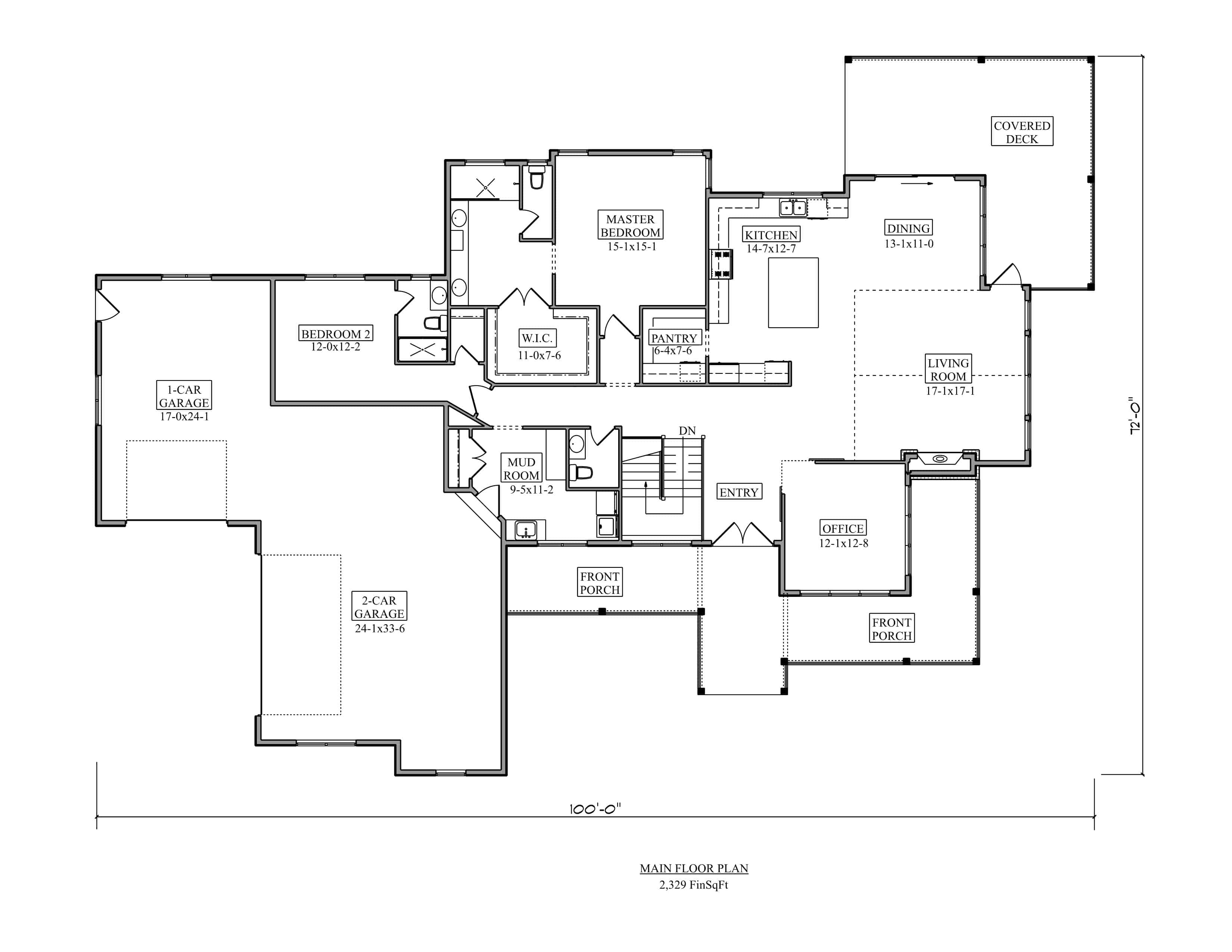 Main Level of Craftsman Plan #161-1213