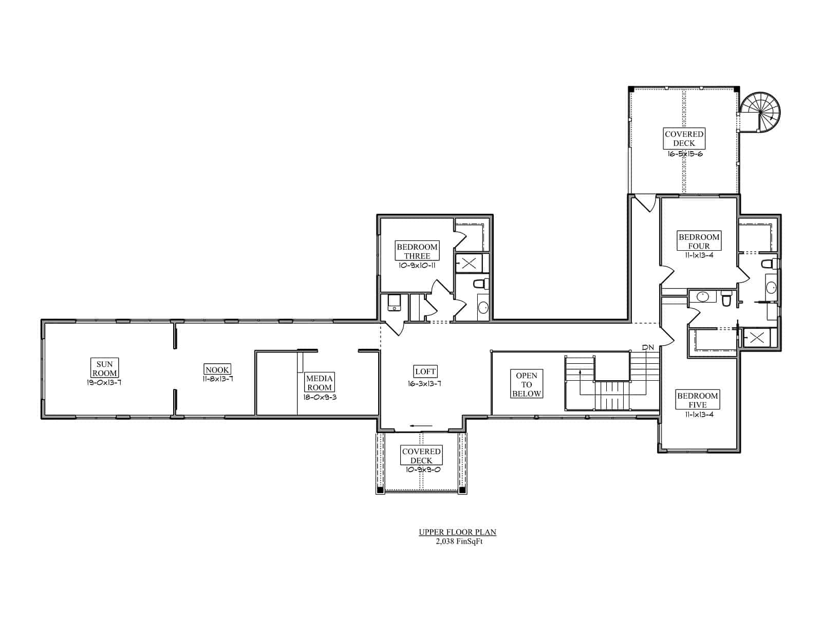 Upper Level of Contemporary Plan #161-1218