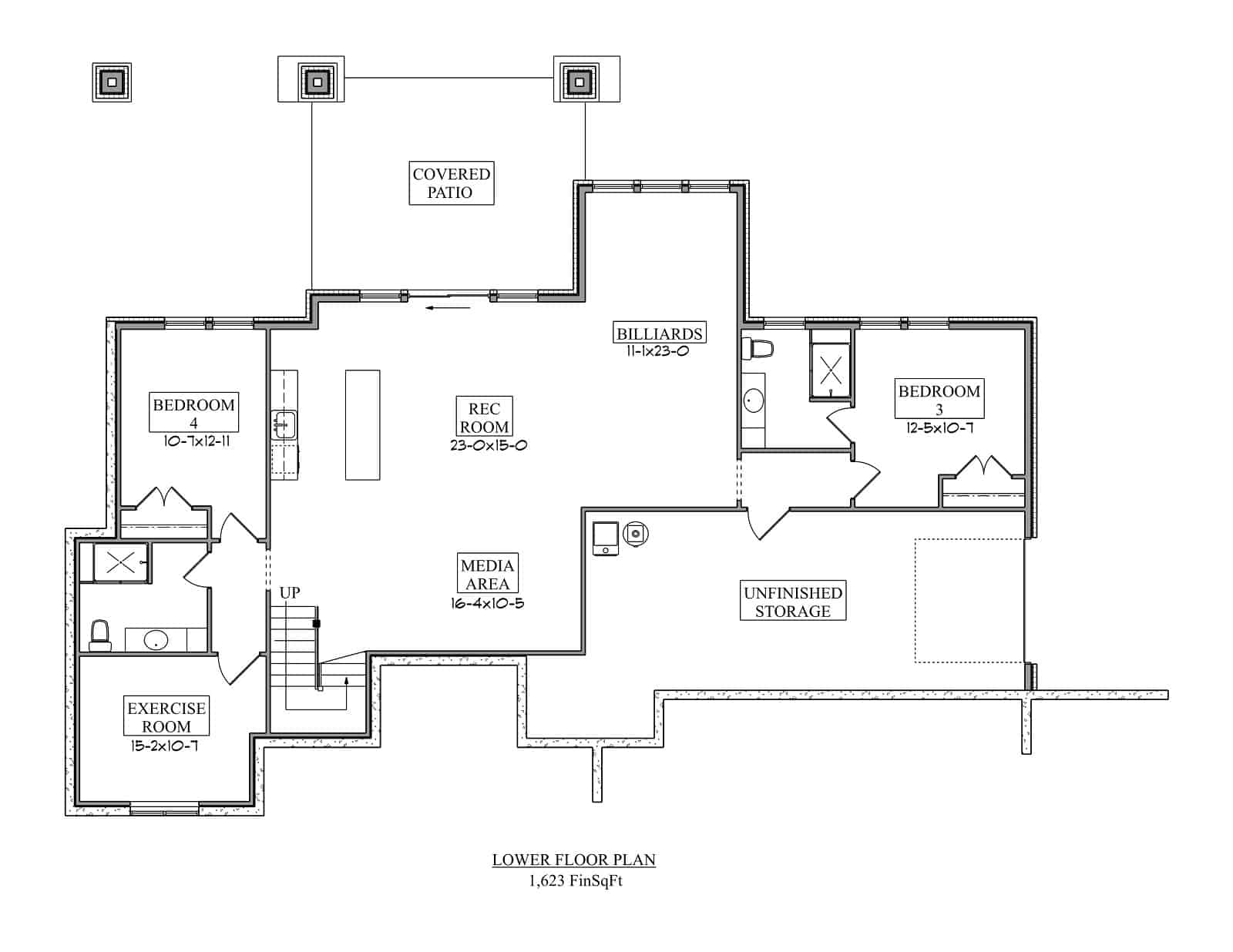 Basement of Traditional Plan #161-1219