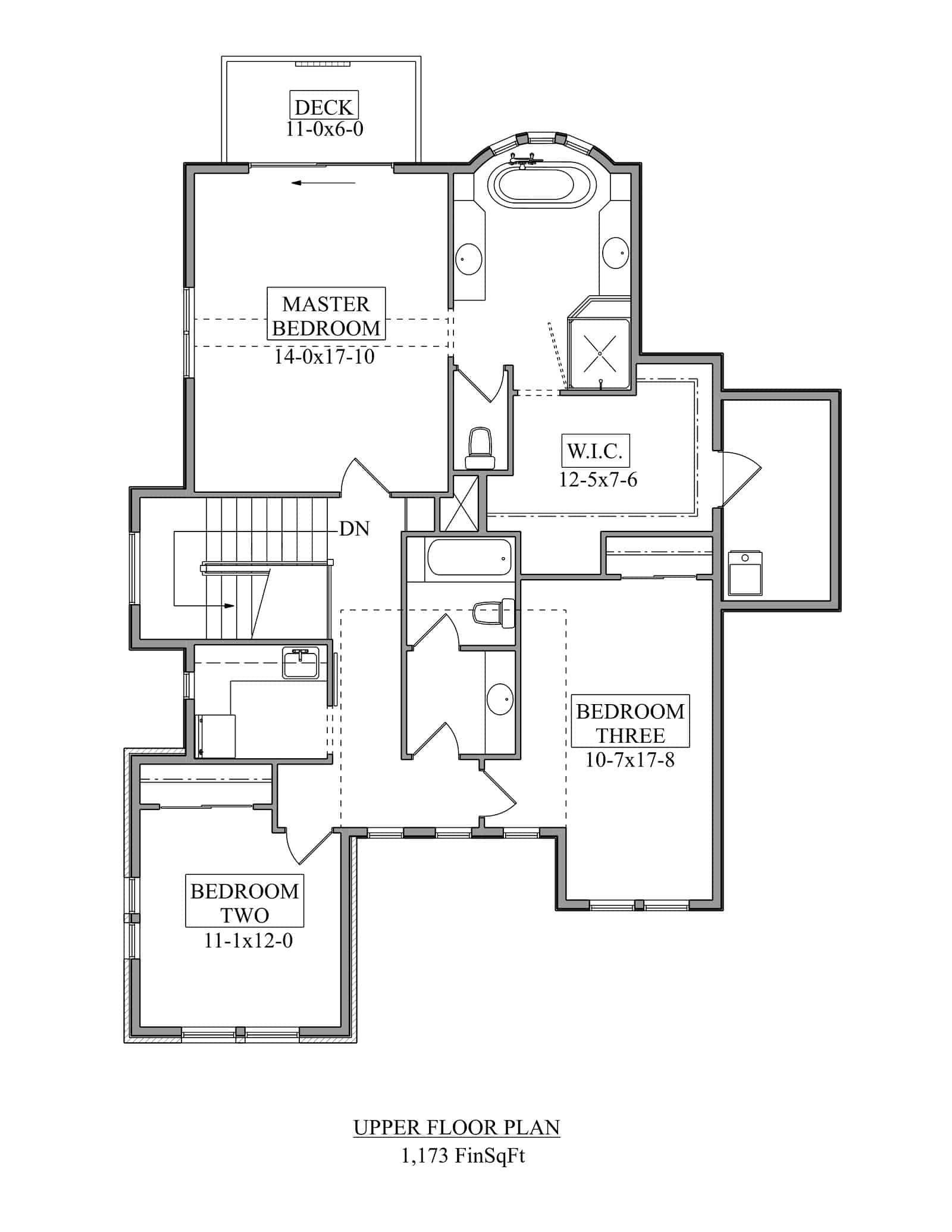 Upper Level of Contemporary Plan #161-1221