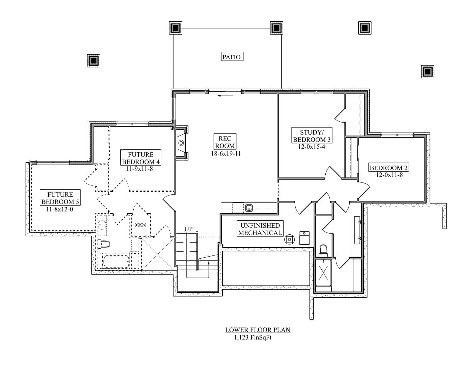 Basement of Rustic Plan #161-1222
