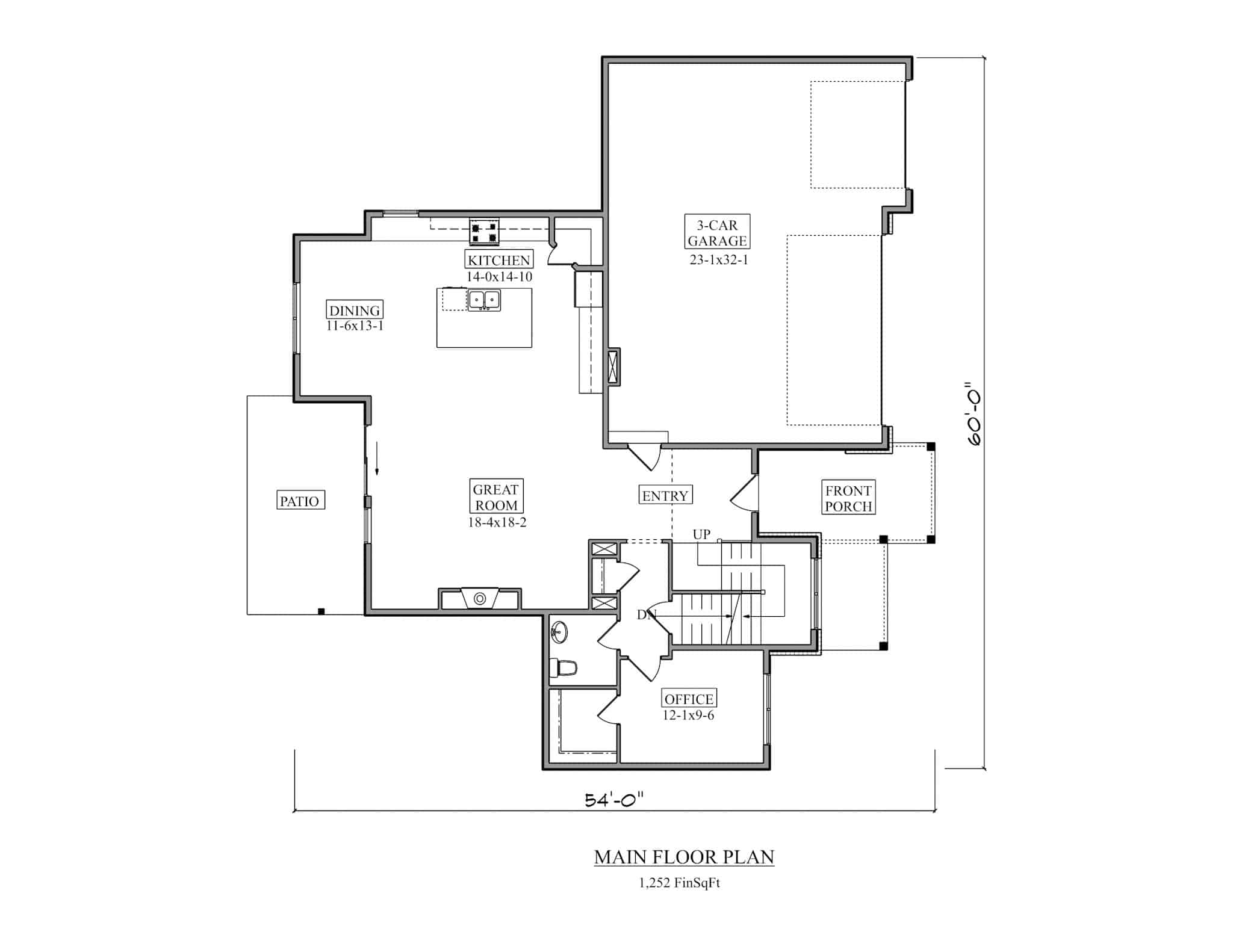 Main Level of Traditional Plan #161-1223