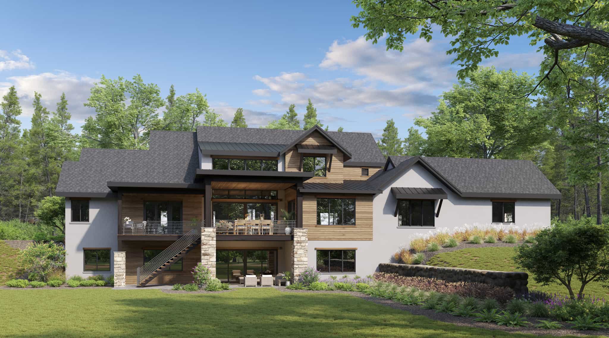 Rear View of this 4-Bedroom,4844 Sq Ft Plan -161-1225