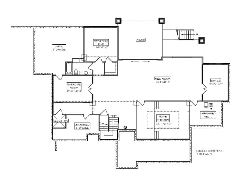 Basement of Traditional Plan #161-1225