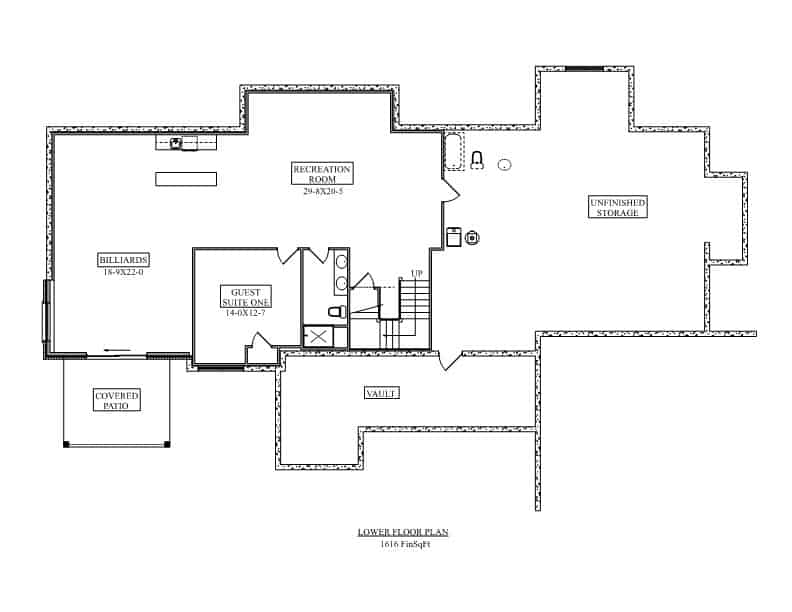 Basement of Traditional Plan #161-1226