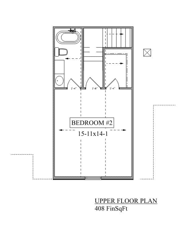 Upper Level of Craftsman Plan #161-1229