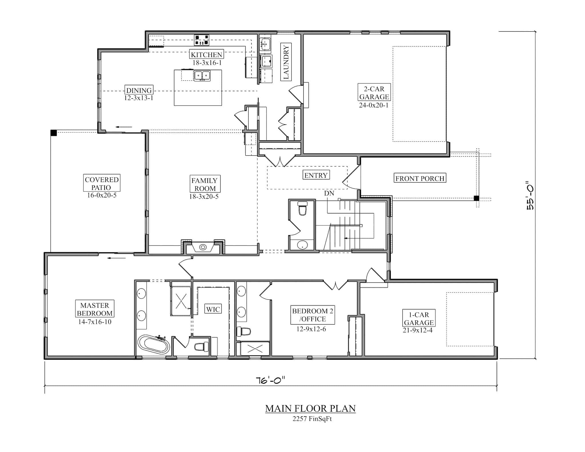 Main Level of Contemporary Plan #161-1231