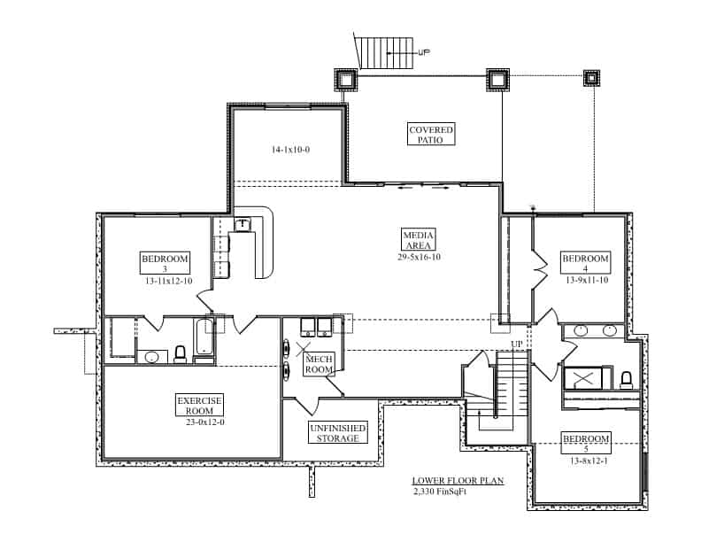 Basement of Rustic Plan #161-1232
