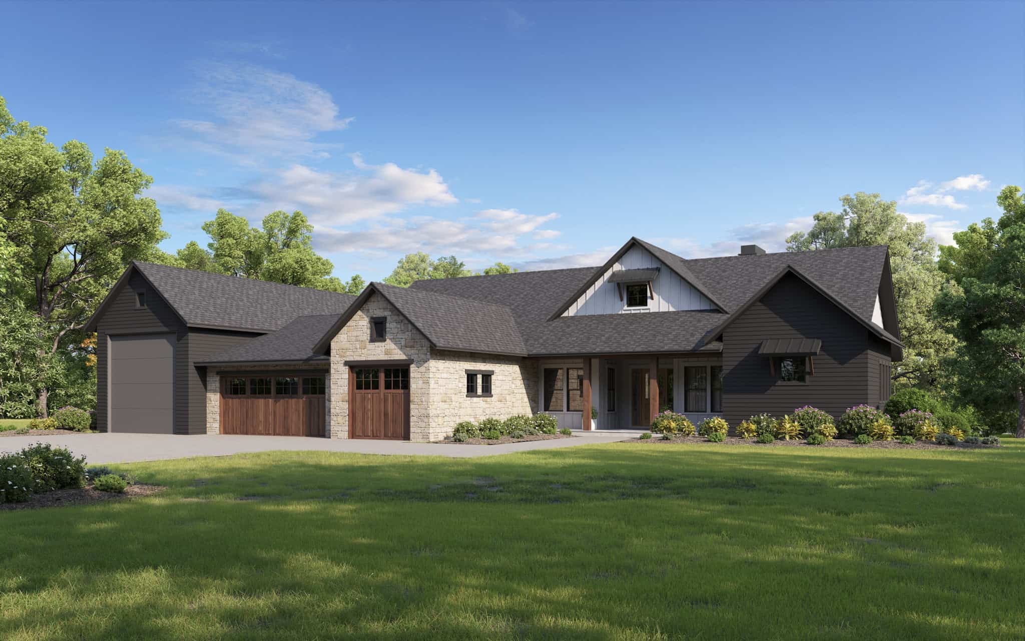 Front elevation of Rustic home (ThePlanCollection: House Plan #161-1232)