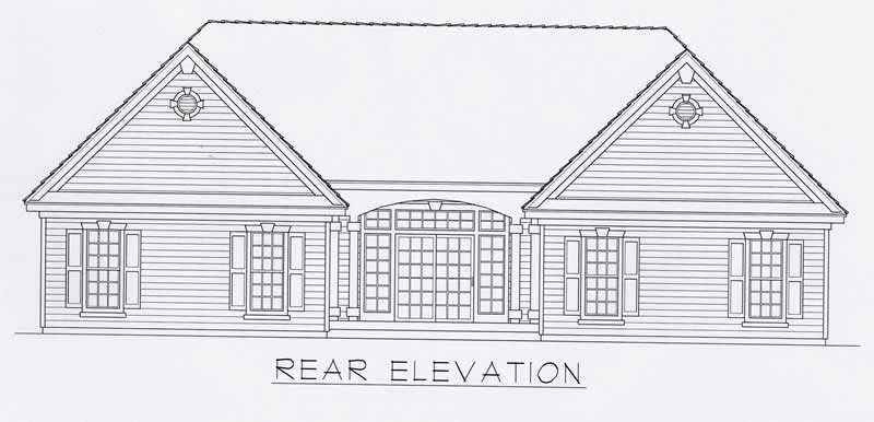 Home Plan Rear Elevation of this 3-Bedroom,1809 Sq Ft Plan -162-1000