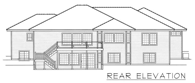 Home Plan Rear Elevation of this 1-Bedroom,4823 Sq Ft Plan -162-1003