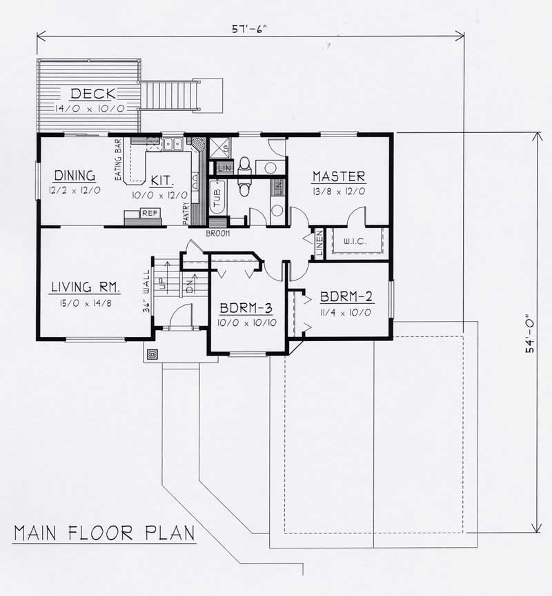 Floor Plan First Story of Small House Plans #162-1005