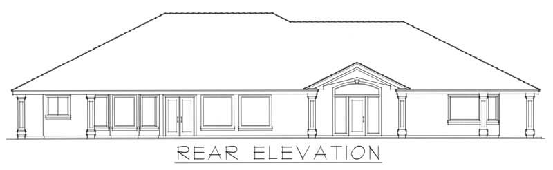 Home Plan Rear Elevation of this 2-Bedroom,2616 Sq Ft Plan -162-1007