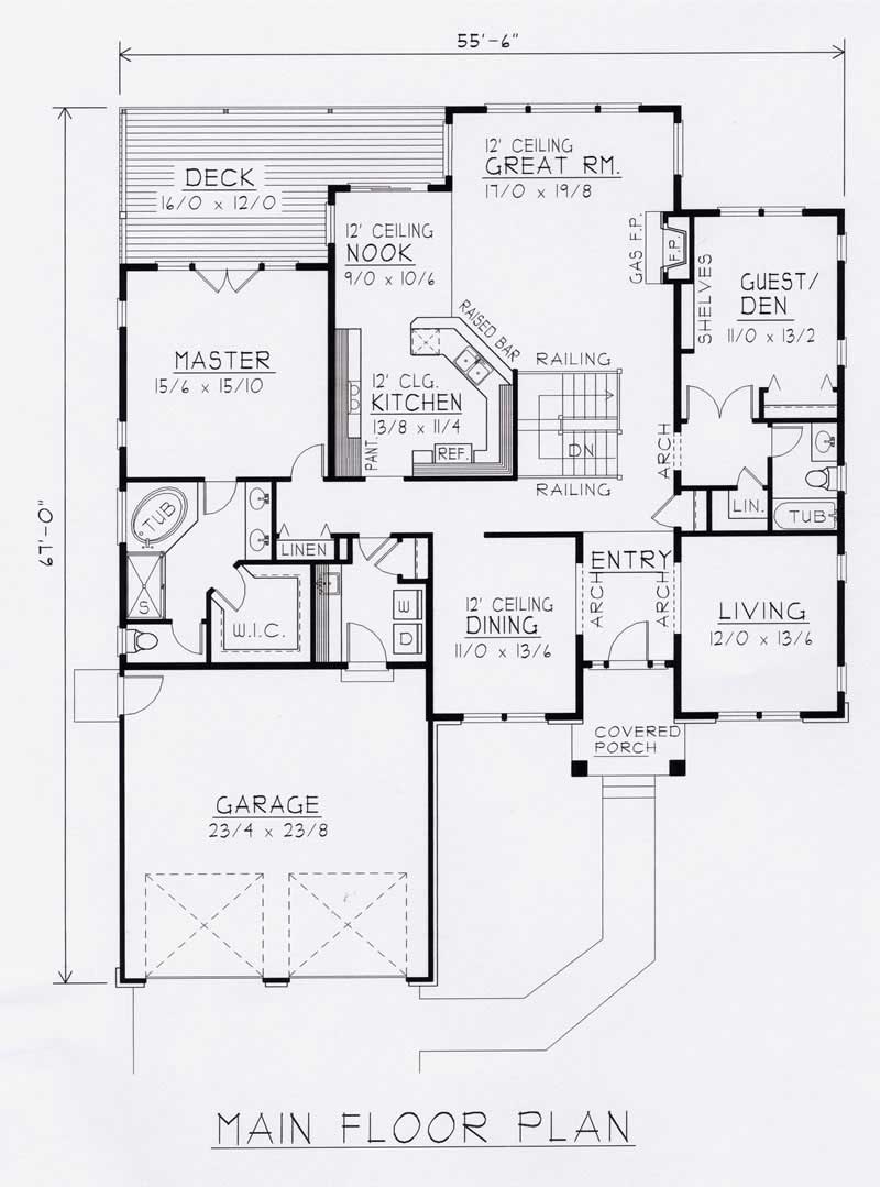 Floor Plan First Story of Contemporary Plan #162-1008