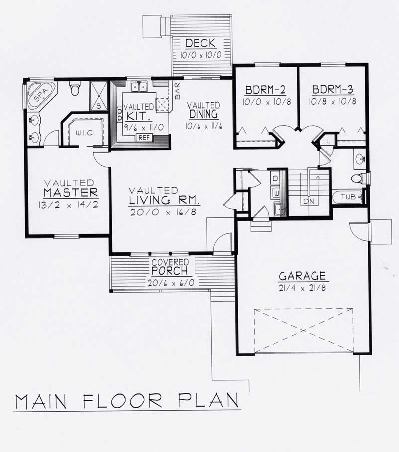 Floor Plan First Story of Country Plan #162-1011