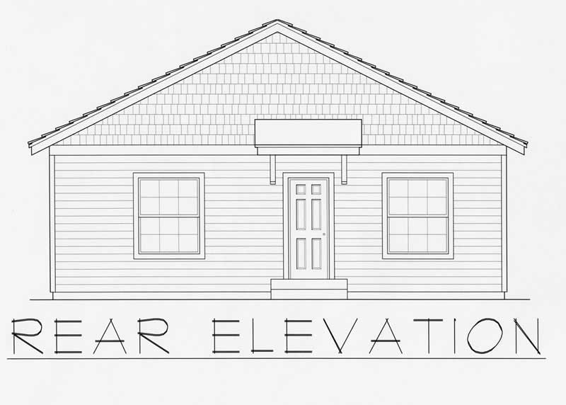 Home Plan Rear Elevation of this 2-Bedroom,1200 Sq Ft Plan -162-1015