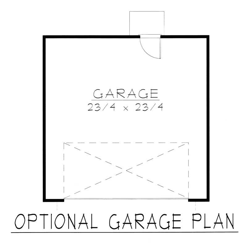 Floor Plan Garage of Bungalow Plan #162-1015
