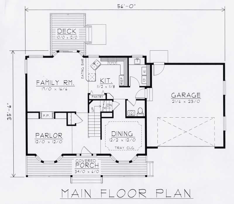 Floor Plan First Story of Country Plan #162-1016