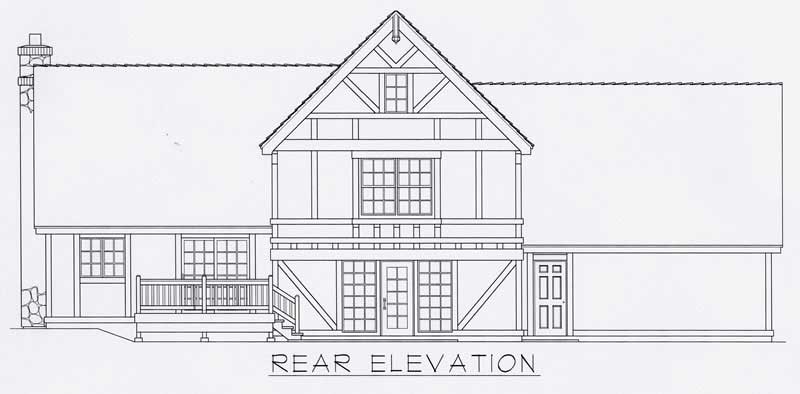 Home Plan Rear Elevation of this 3-Bedroom,1935 Sq Ft Plan -162-1017