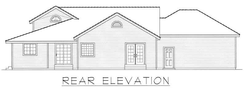 Home Plan Rear Elevation of this 2-Bedroom,1515 Sq Ft Plan -162-1020