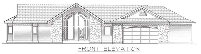 Home Plan Front Elevation of this 2-Bedroom,3480 Sq Ft Plan -162-1022