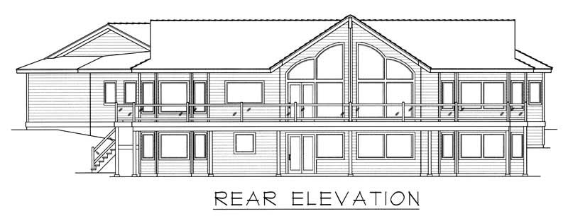 Home Plan Rear Elevation of this 2-Bedroom,3480 Sq Ft Plan -162-1022