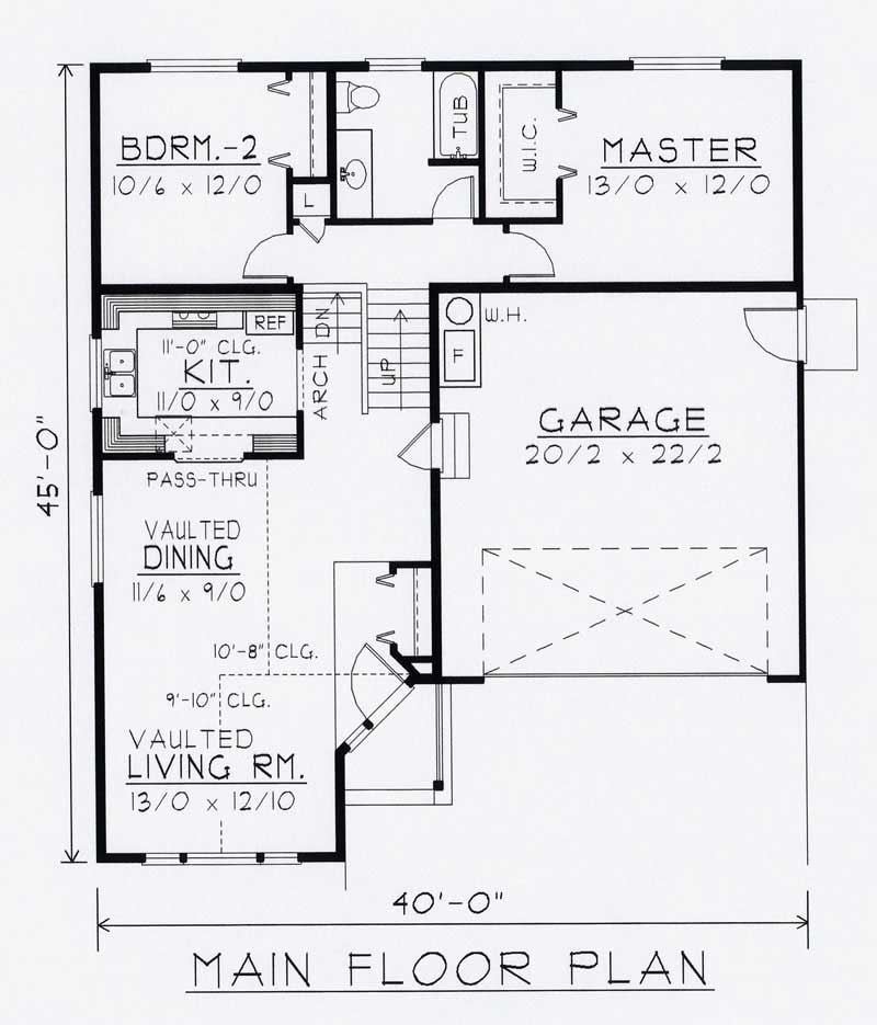 Floor Plan First Story of Contemporary Plan #162-1023
