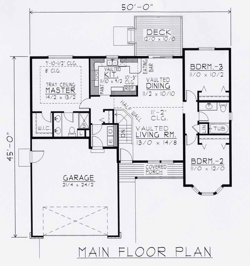 Floor Plan First Story of Country Plan #162-1026